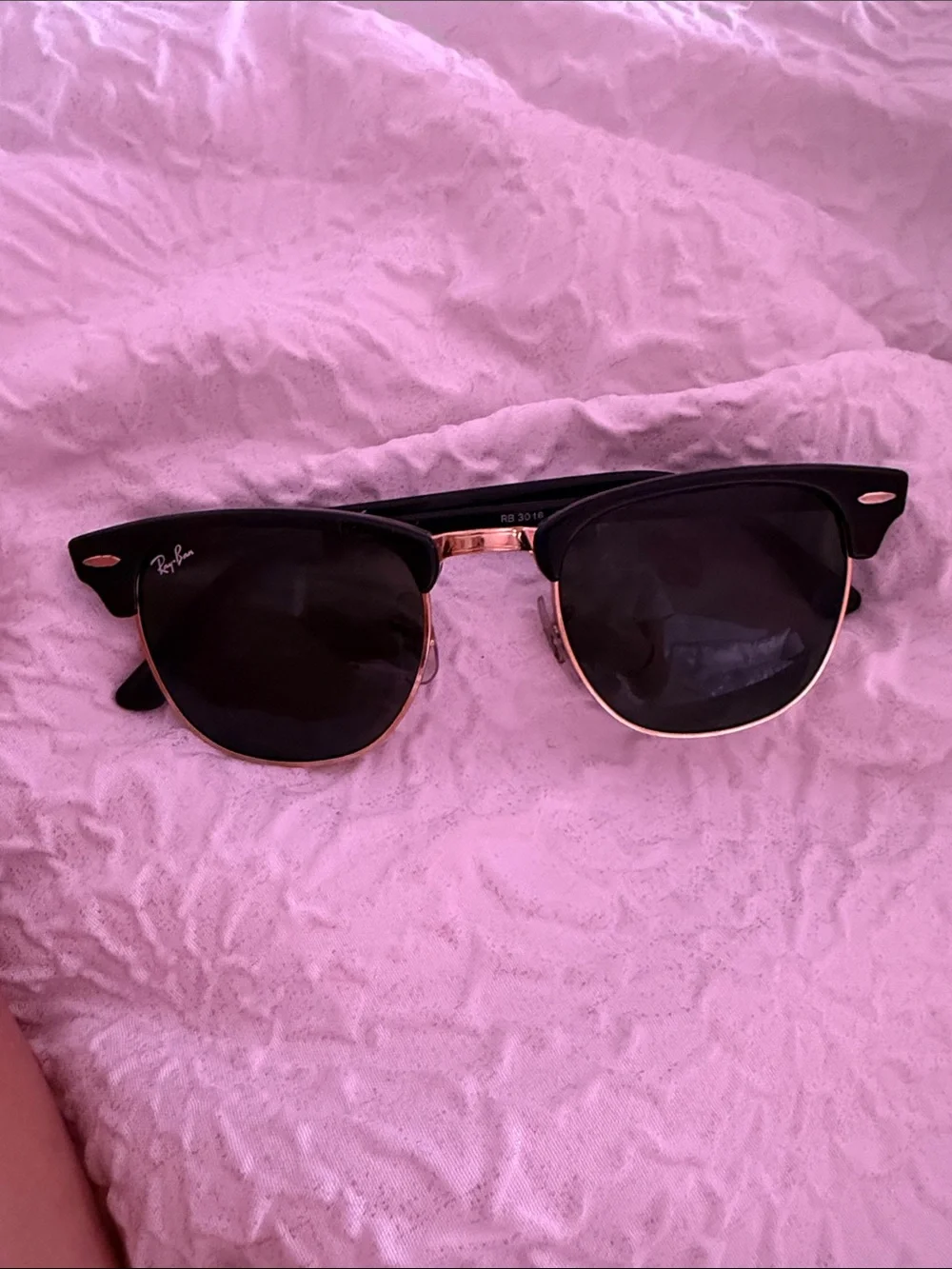 Ray-Ban Clubmaster Sunglasses Black with Gold Trim